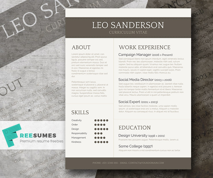 conservative and creative free word cv template