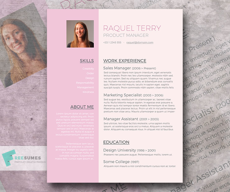 free word resume template for the ladies