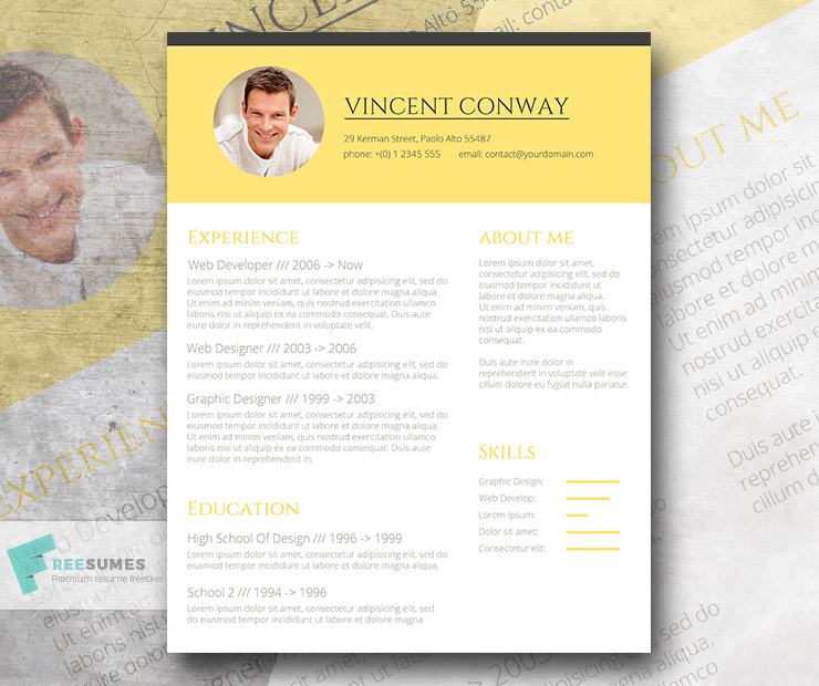 subtle yellow  u2013 the trendy resume template giveaway