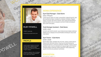 yellow black resume