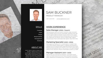 black and white resume