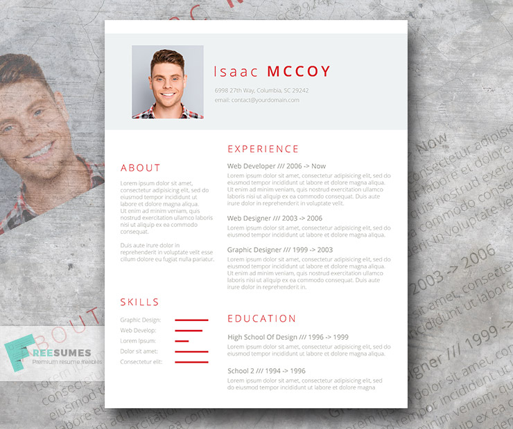Clean Cv Template from www.freesumes.com