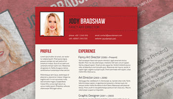 red resume template