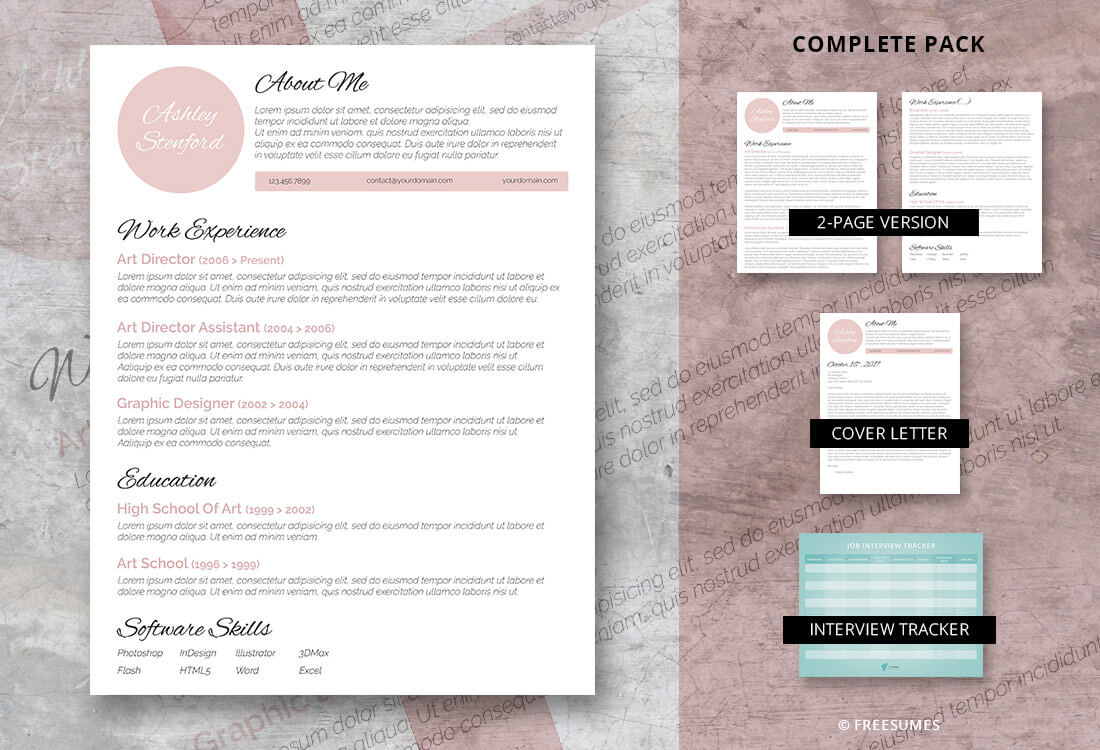 complete resume pack touch of pink