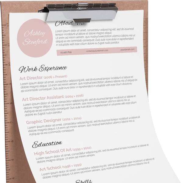 touch of pink resume pack