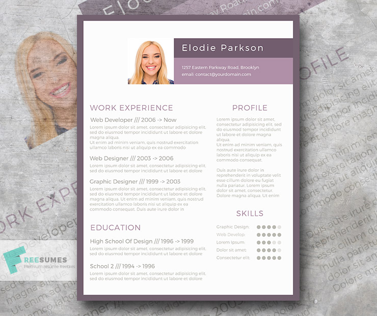 plain in purple resume template