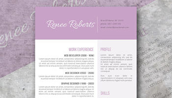 lilac beauty resume design