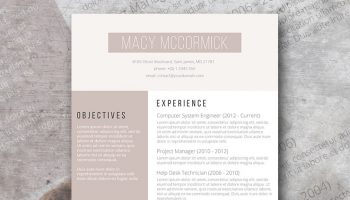 glamour resume template