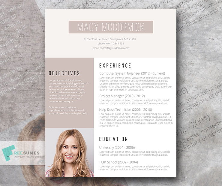 glamour resume template