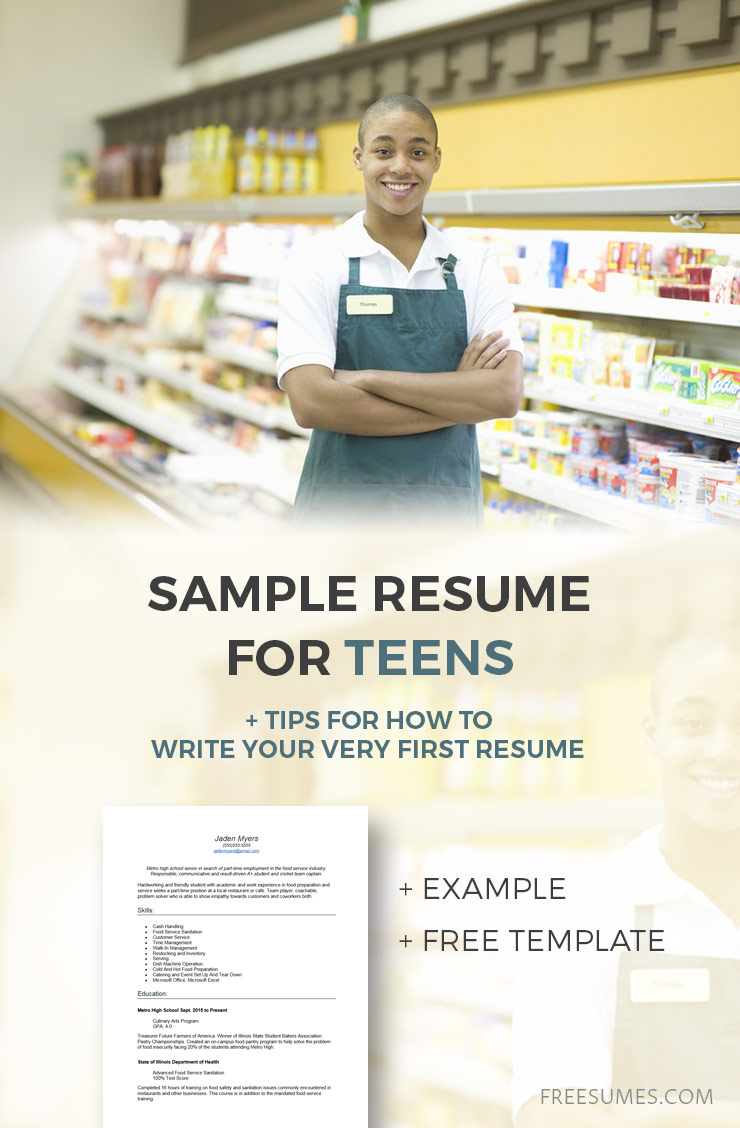 sample teenager resume