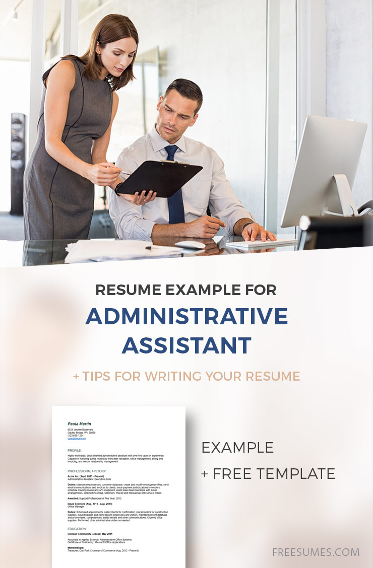 sample administrative assistant resume