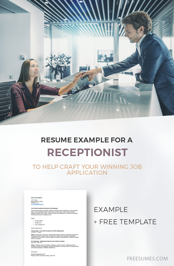 sample receptionist resume
