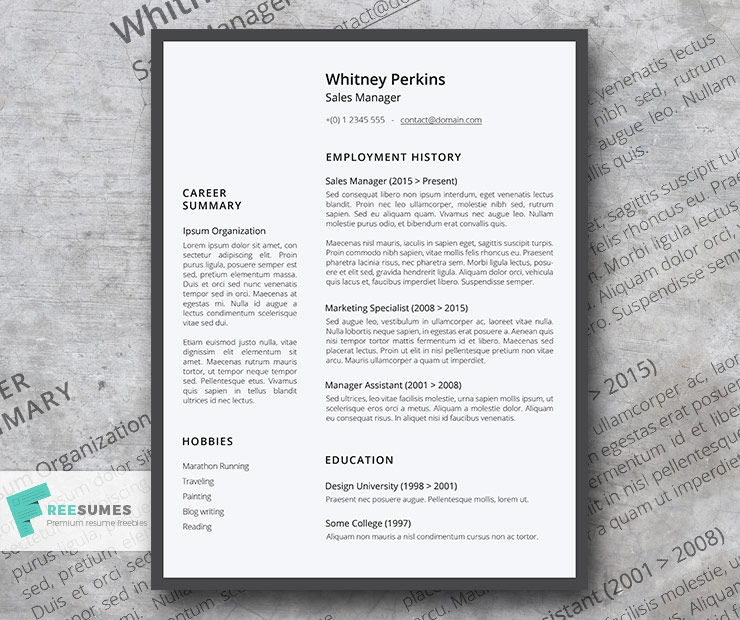minimalisticlean resume template
