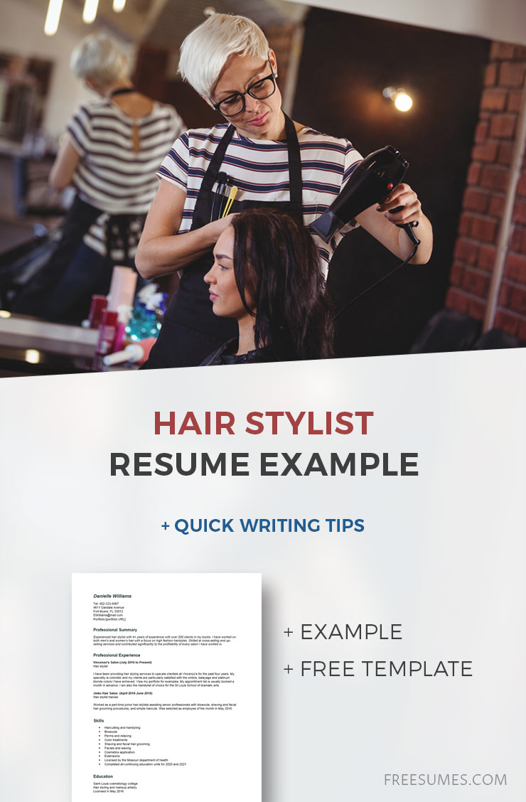 A Shiny Hair Stylist Resume Example + Quick Writing Tips - Freesumes
