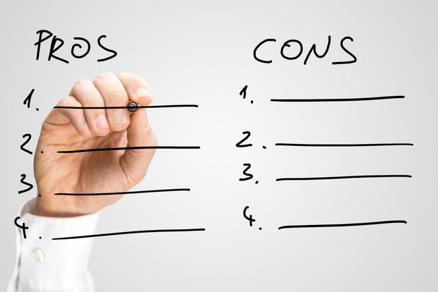listing pros and cons to make a decision