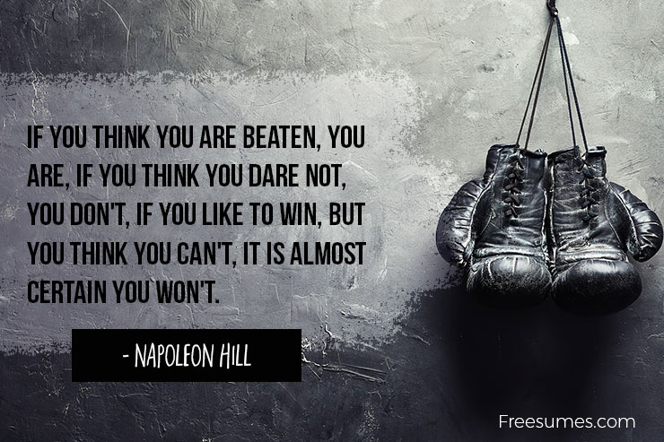 if you think you are beaten
