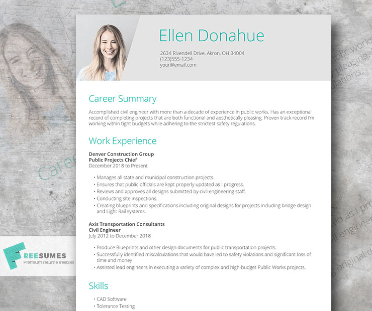 resume example for civil engineer