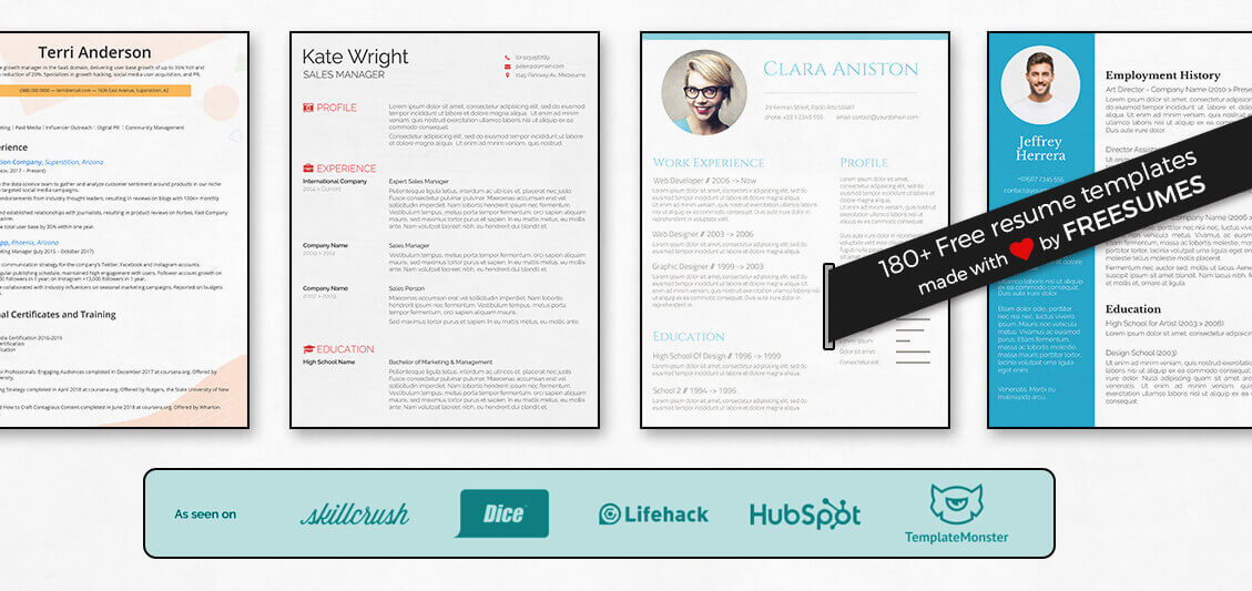 100% free resume templates by Freesumes
