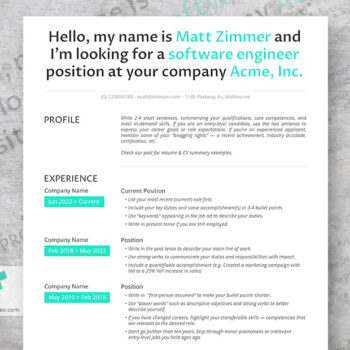 straight shooter resume template