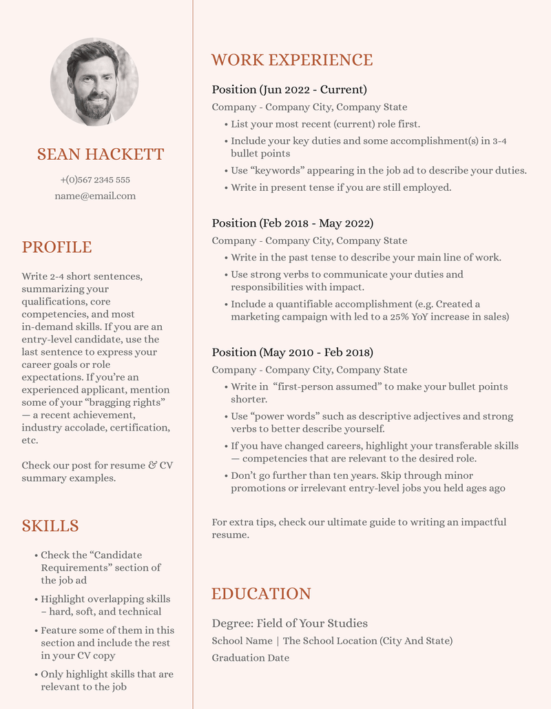 free resume template design