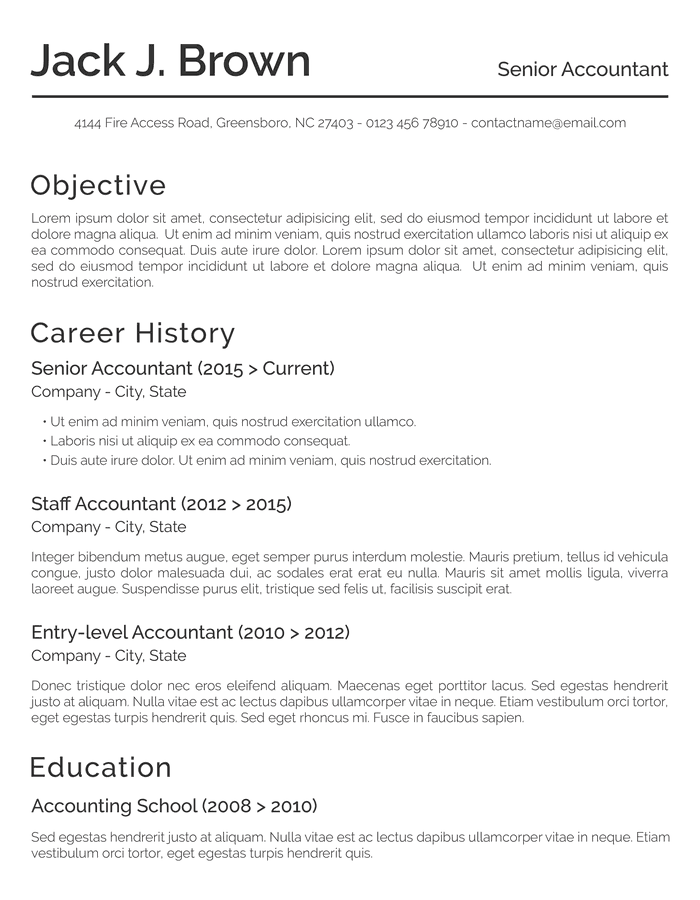 conservative basic resume