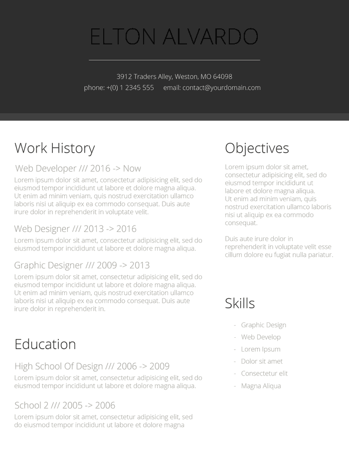 easy resume template for word