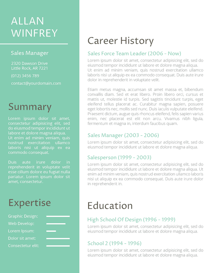 green resume template