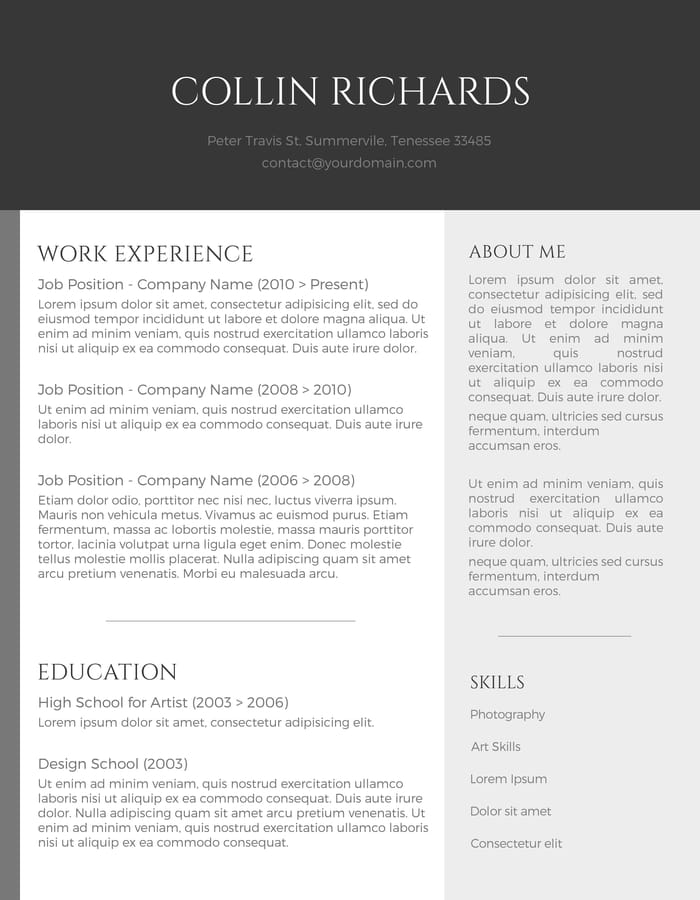 resume template for word