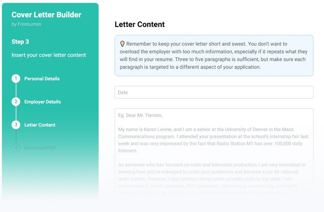 cover letter generator online free